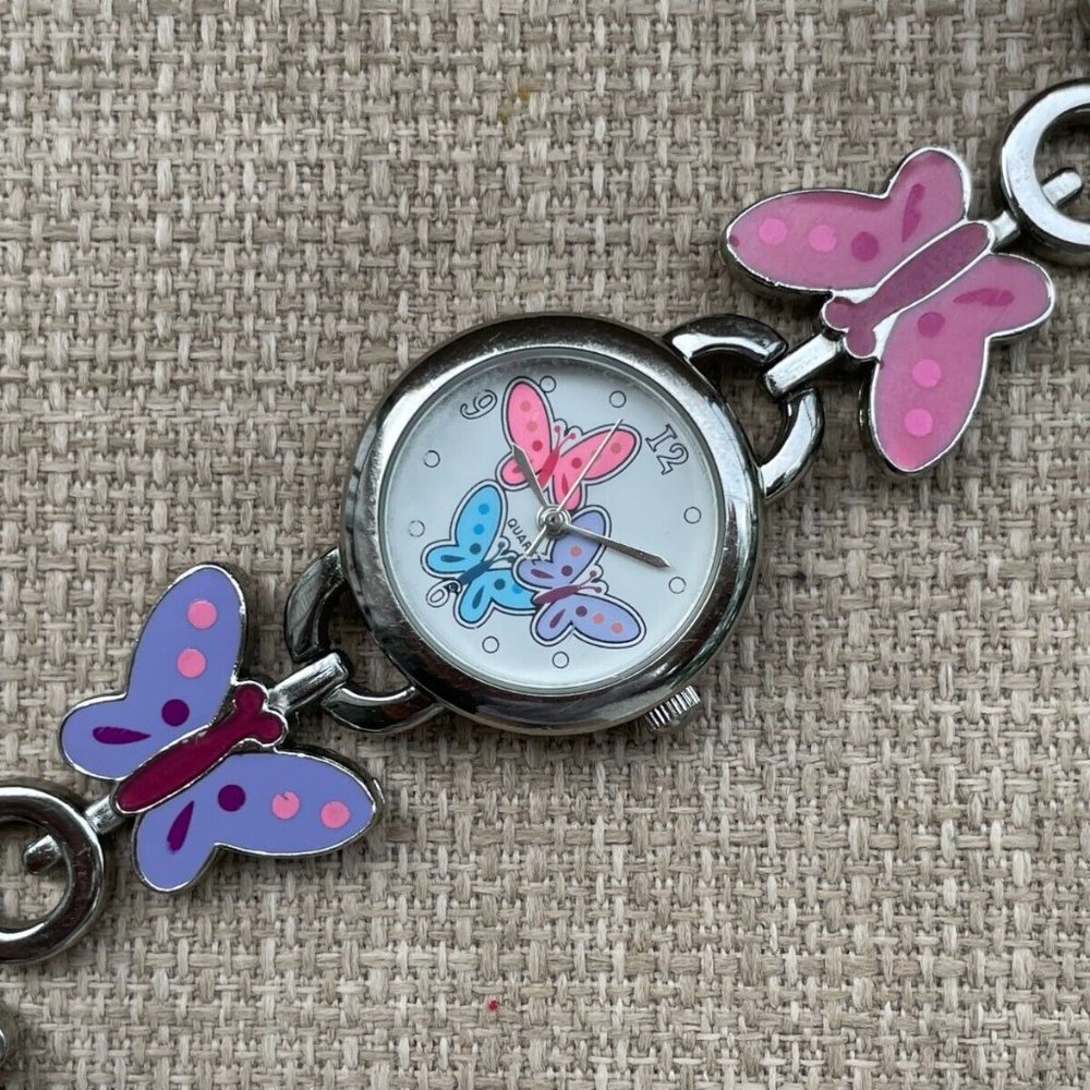 Accutime Women Wrist Watch Butterfly Analogs Quartz Ladies Watch Multi Color - Picture 6 of 11